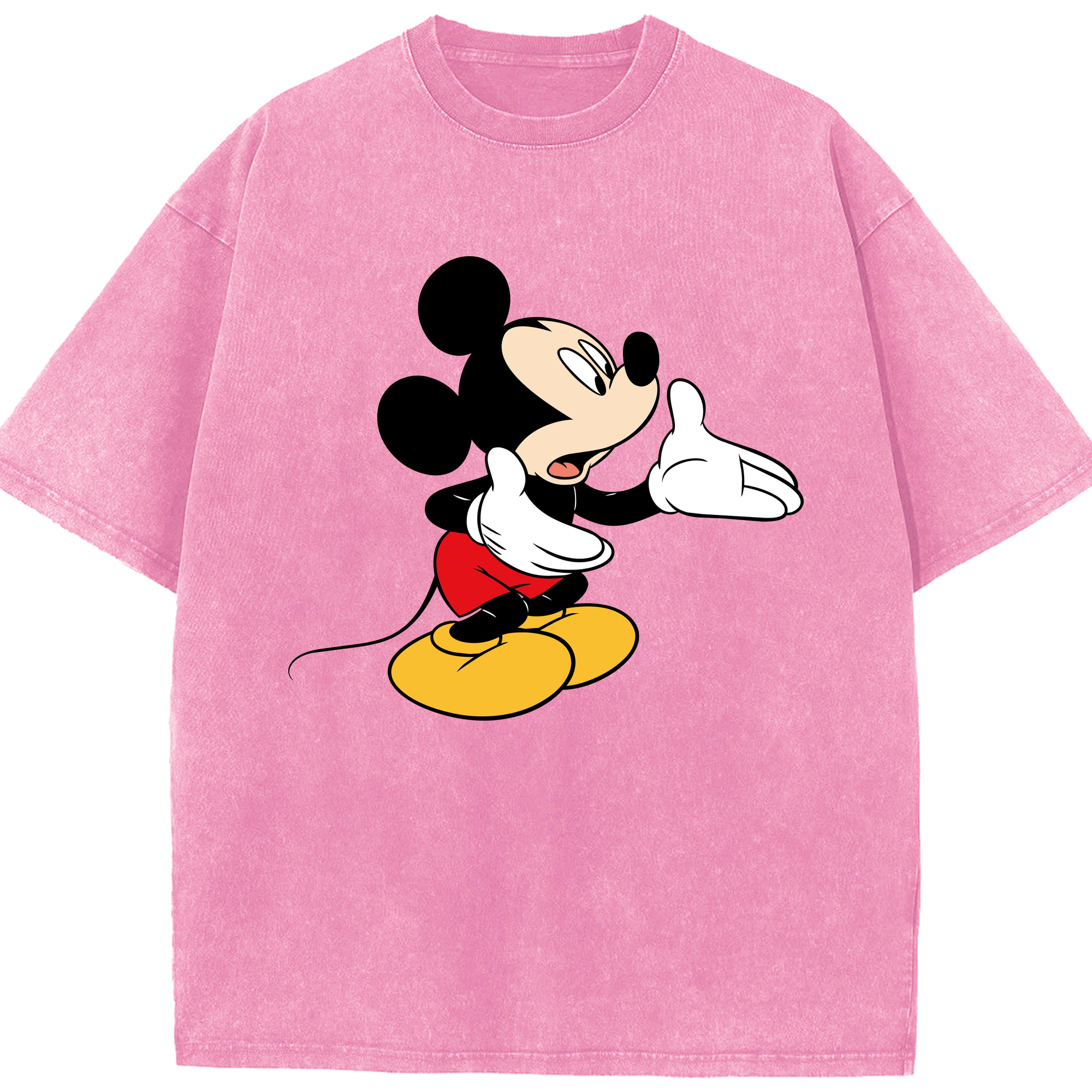 （画像用） ミッキーマウス Mickey Mouse 綿100% ヴィンテージ風 半袖Tシャツ（フロントプリント）